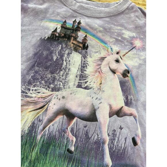 The Mountain Unicorn Castle Kids Purple Tie Dye T-shirt Small - Picture 3 of 6